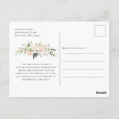 Roze Bloemelijke Viering van het Leven Funeral Briefkaart (Achterkant)