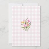 Roze bloememmand bruidsuitnodiging brunch kaart (Achterkant)
