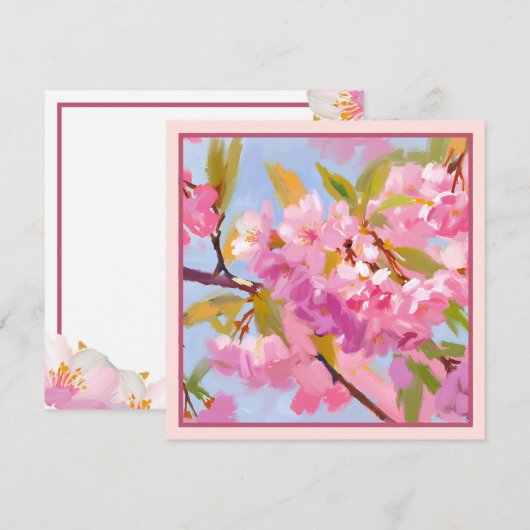 Roze bloemen (Voorkant / Achterkant)