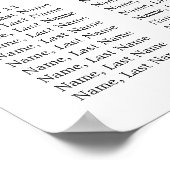 Roze Bloemen 15 Tafels Trouw STOELVERDELING Poster (Hoek)