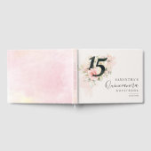 Roze Bloemen 15e verjaardag Qunceanera Gastenboek (Volledig)