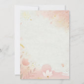 Roze Bloemen 15e verjaardag Uitnodiging (Achterkant)