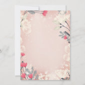 Roze Bloemen 16e Verjaardag Uitnodiging (elke leef (Achterkant)