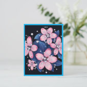 ROZE BLOEMEN #1 BRIEFKAART (Staand voorkant)