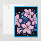 ROZE BLOEMEN #1 BRIEFKAART (Voorkant / Achterkant)
