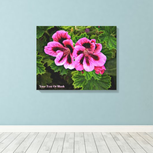 Roze bloemen 1 canvas afdruk (Insitu (Houten vloer))