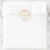 Roze Bloemen 1e Verjaardag Baby shower Dank u Ronde Sticker (Tas)