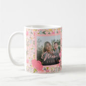 Roze bloemen 2 foto gepersonaliseerde Moederdag sc Koffiemok