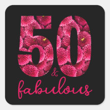 Roze Bloemen 50 en Fabulous 50ste verjaardagsfeest