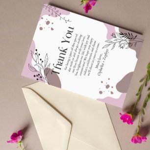 roze bloemen 50e bruiloft Dank u Kaart
