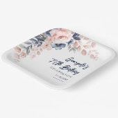 Roze Bloemen 70e Verjaardagsfeestje Botanisch Papieren Bordje (Gebogen)