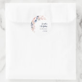 Roze Bloemen 70e Verjaardagsfeestje Botanisch Ronde Sticker (Tas)