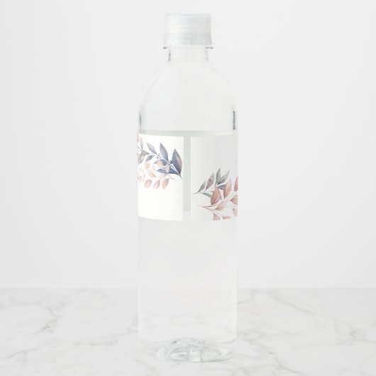 Roze Bloemen 70e Verjaardagsfeestje Botanisch Waterfles Etiket (Achterkant)