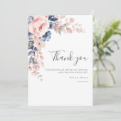 Roze Bloemen 75e verjaardag na feest Bedankkaart (Staand voorkant)