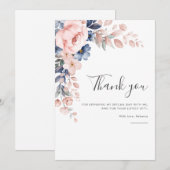 Roze Bloemen 75e verjaardag na feest Bedankkaart (Voorkant / Achterkant)