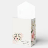 Roze Bloemen 75e verjaardagsfeestje Bedankdoosjes (Geopend)