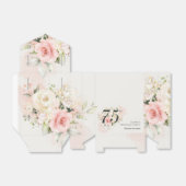 Roze Bloemen 75e verjaardagsfeestje Bedankdoosjes (Uitgevouwen)
