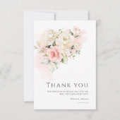 Roze Bloemen 75e verjaardagsfeestje Bedankkaart (Voorkant)