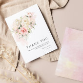 Roze Bloemen 75e verjaardagsfeestje Bedankkaart