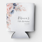 Roze Bloemen 75e verjaardagsfeestje Blikjeskoeler (Voorkant)