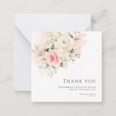 Roze Bloemen 75e Verjaardagsfeestje Dank je kaart Notitiekaartje (Voorkant)