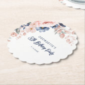 Roze Bloemen 80e Verjaardag Party Script Kartonnen Onderzetters (Gekanteld)