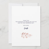 Roze Bloemen 80e Verjaardag Waterverf Bedankkaart (Achterkant)