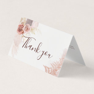 Roze Bloemen 80e Verjaardagsfeestje Dank je kaart