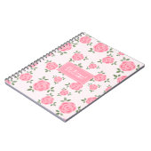 Roze bloemen aangepast notitieboek (Linkerzijde)