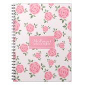 Roze bloemen aangepast notitieboek (Voorkant)