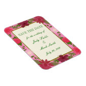 Roze bloemen Aangepast sparen de Datum Magnet Magneet (Rechterzijde)