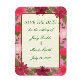 Roze bloemen Aangepast sparen de Datum Magnet Magneet (Verticaal)