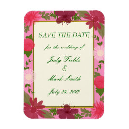 Roze bloemen Aangepast sparen de Datum Magnet Magneet