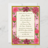 Roze bloemen Aangepaste Bridal Shower Invitaties Kaart (Voorkant)