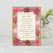 Roze bloemen Aangepaste Bridal Shower Invitaties Kaart (Staand voorkant)