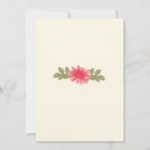 Roze bloemen Aangepaste Bridal Shower Invitaties Kaart (Achterkant)