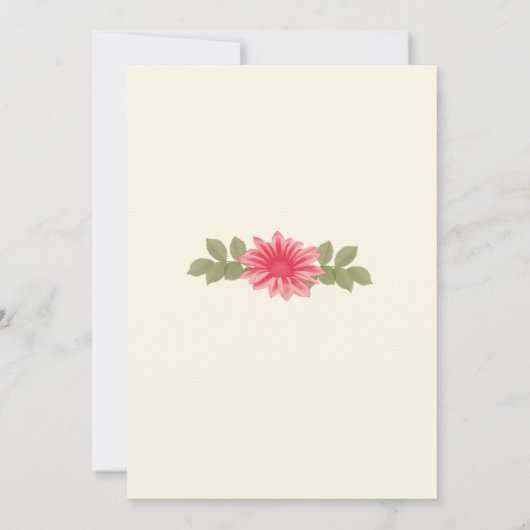 Roze bloemen Aangepaste Bridal Shower Invitaties Kaart (Achterkant)