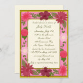Roze bloemen Aangepaste Bridal Shower Invitaties Kaart (Voorkant / Achterkant)