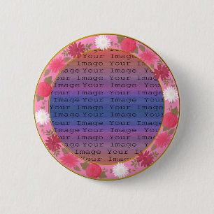 Roze bloemen Aangepaste Button