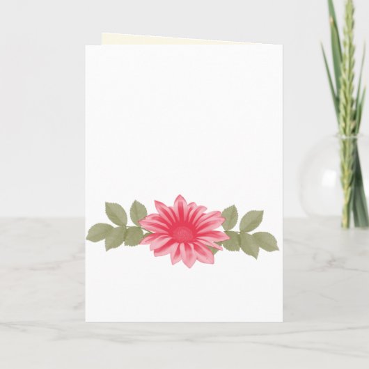 Roze bloemen Aangepaste Kaart programma (Achterkant)