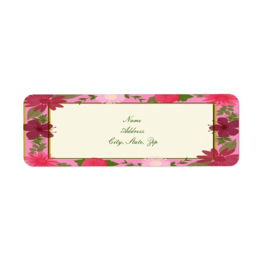 Roze bloemen Aangepaste labels (Voorkant)