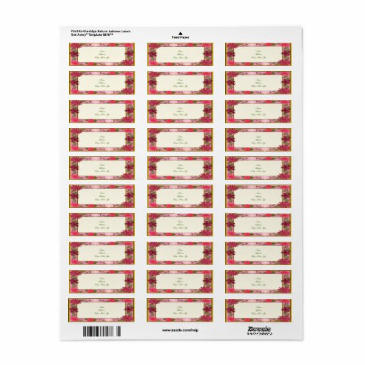 Roze bloemen Aangepaste labels (Full Sheet)
