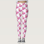 Roze bloemen Aangepaste Leggings foto's (Voorkant)