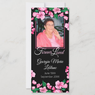 Roze bloemen Aangepaste Memorial Keepomwille Kaart