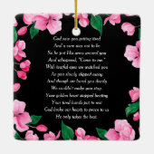 Roze bloemen Aangepaste Memorial Keepslag Keramisch Ornament (Achterkant)