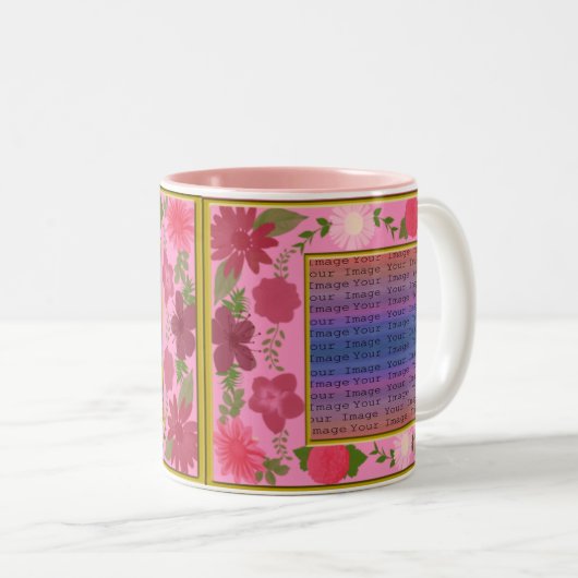 Roze bloemen Aangepaste Mokken (Voorkant rechts)