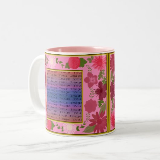 Roze bloemen Aangepaste Mokken (Voorkant links)