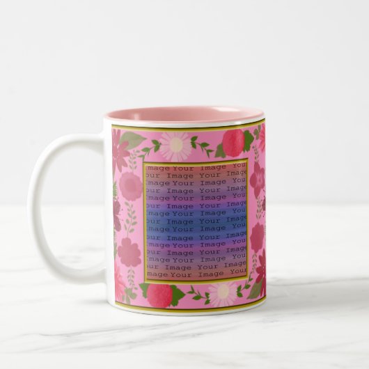 Roze bloemen Aangepaste Mokken (Links)