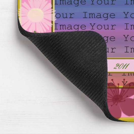 Roze bloemen Aangepaste Muismat (Hoek)