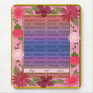 Roze bloemen Aangepaste Muismat